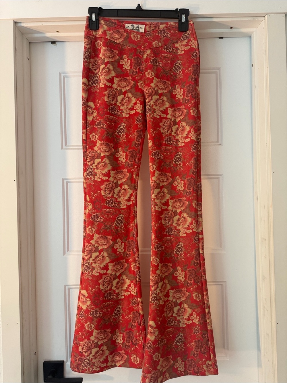 We The Free Red and Cream Floral Boot-Cut Pants